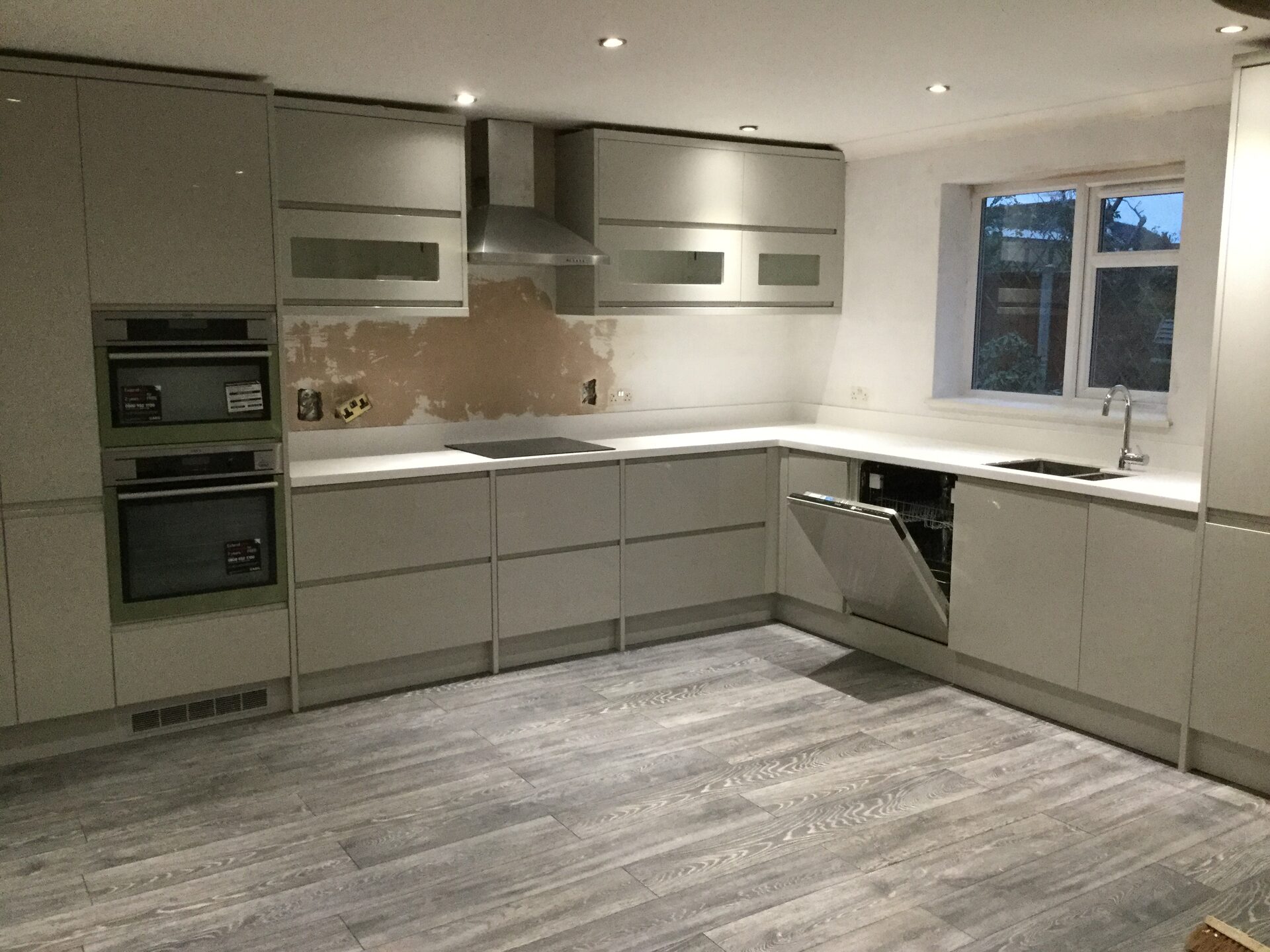 Finished grey fitted kitchen